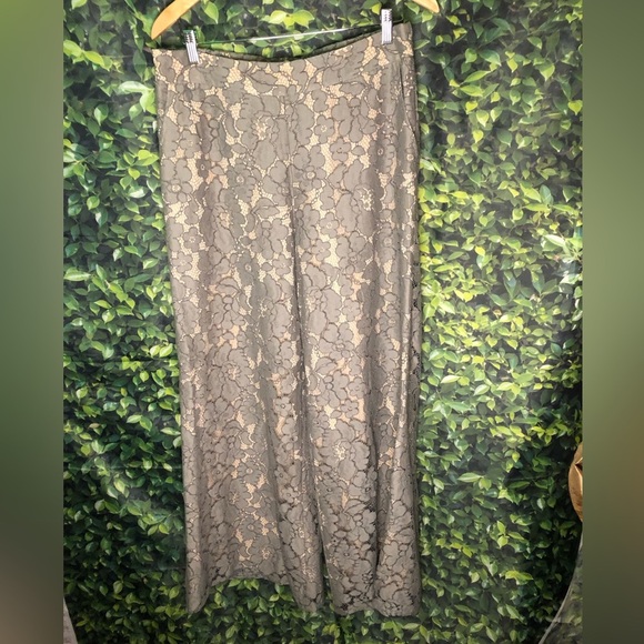 Anthropologie Feather Bone Elegant Gray Lace Pants - Picture 2 of 16